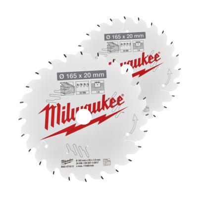Sirkelsagblad for tre Milwaukee Ø165X20X1.6mm 40T 2p