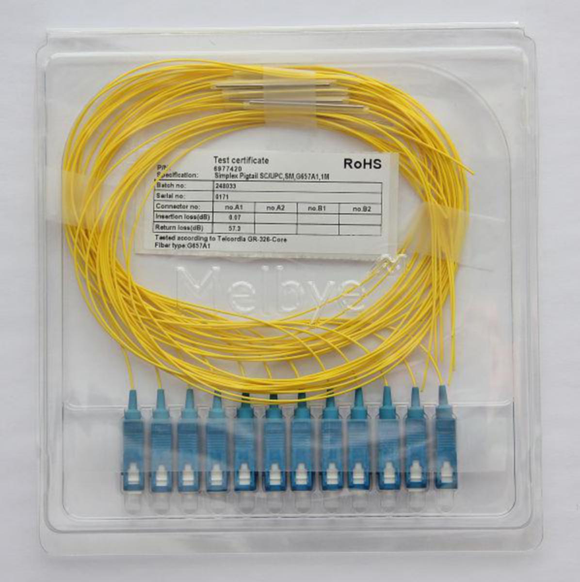 Fiberhale Melbye G657A 12pk - Fiberhale SM SC/UPC 1.0m 12pk 