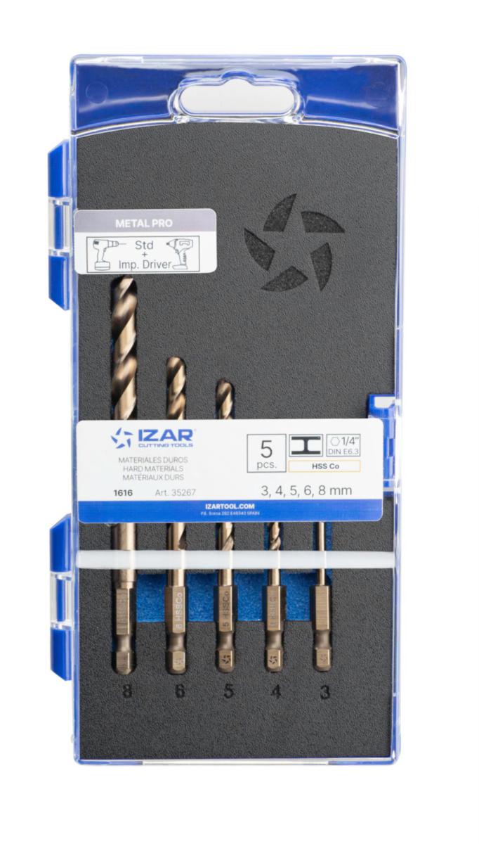 Borkassett 1616 HSSE 3-8 mm Izar - Borkassett 1616 HSSE Izar 3-8mm HEX 1/4"
