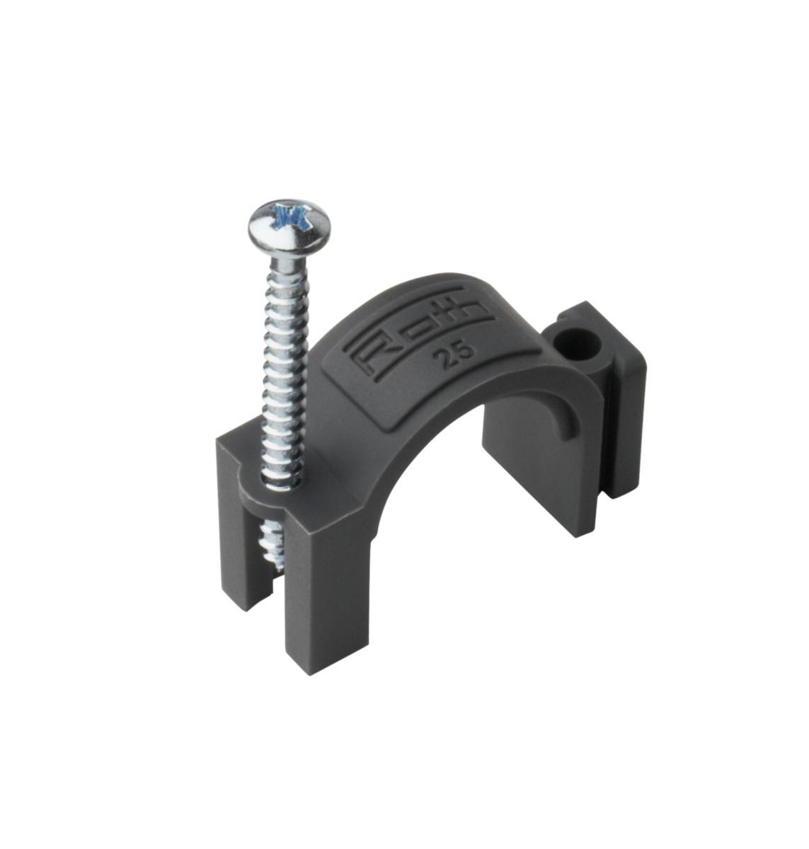 25 mm roth klammer enkel inkl. 1 skrue - klammer med skru...