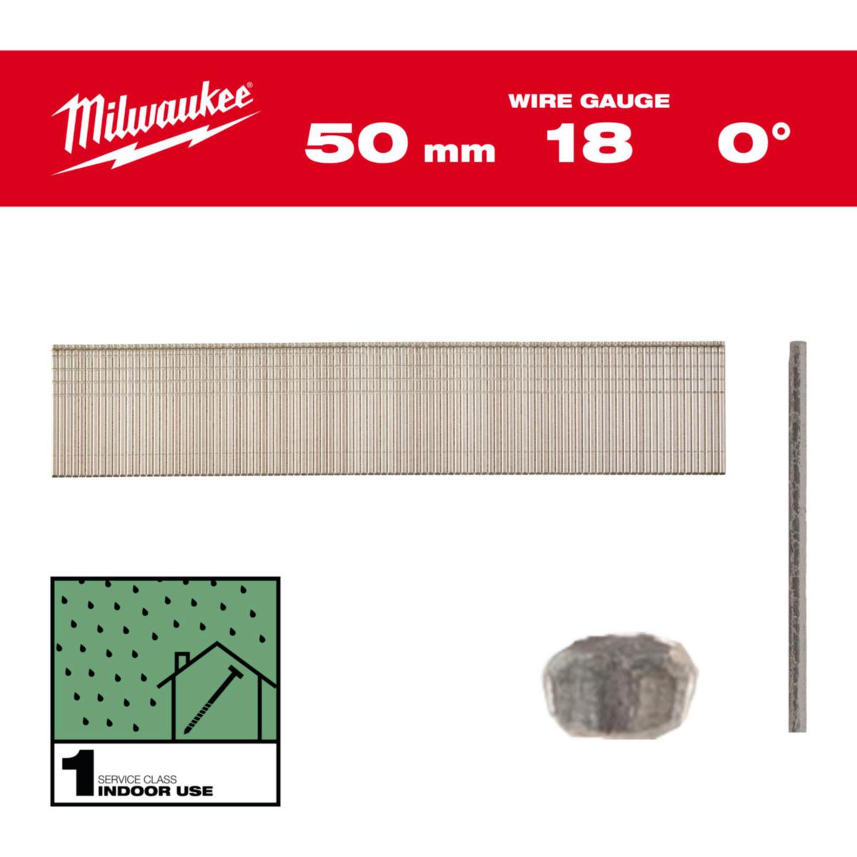 Dykkert Milwaukee 18G/25MM/SC1 galvanisert - Dykkert 18G/50MM/SC1 Milwaukee 5000pk