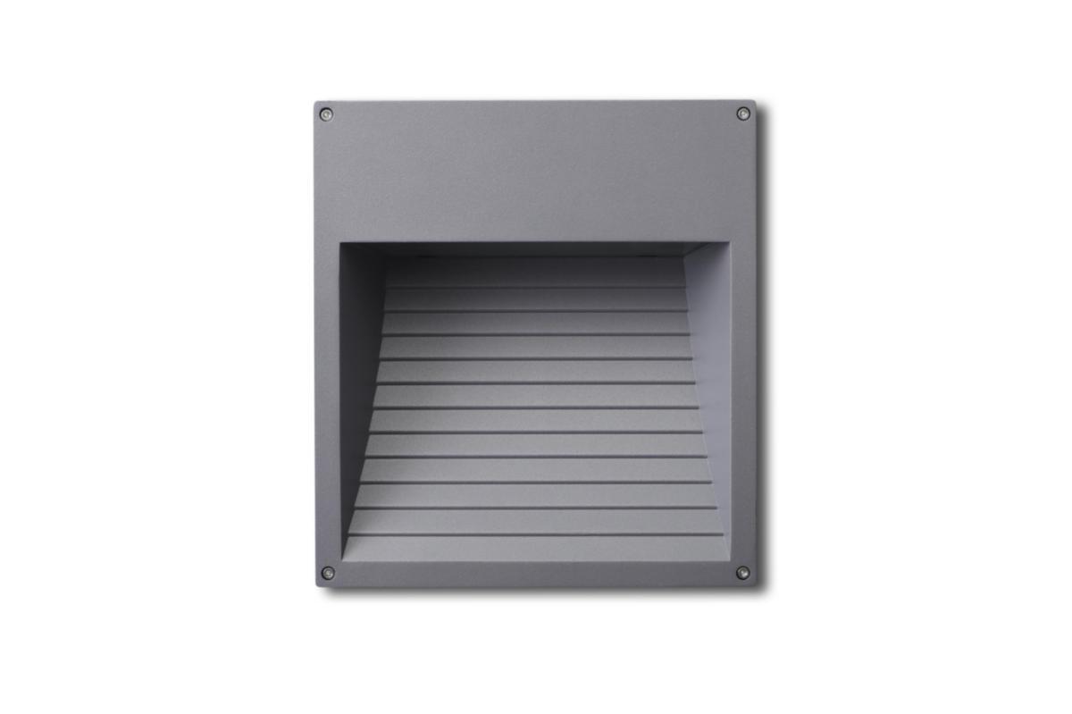 Veggarmatur Unilamp Pluto LED - Pluto Slim LED 8.2W 3K Sølv Sølv innfelt/støpt m/boks