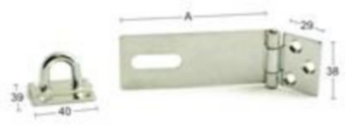 Leddhaspe a-collection A1366 - Hengelåshaspe 80 mm EZ elforzinket SB13363