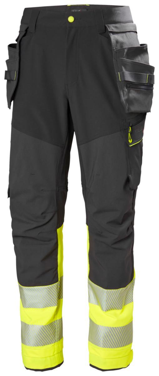 Håndverksbukse HH ICU BRZ HiVis kl.1 - Håndverksbukse HH ICU BRZ HiVis kl.1 k.grå/gul str C52