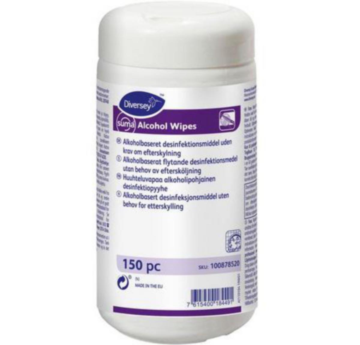 Våtserviett Suma® Alcohol Wipes Overflatedesinfeksjon - Våtserviett AlcoholWipes 150pk Suma Overflatedesinfeksjon