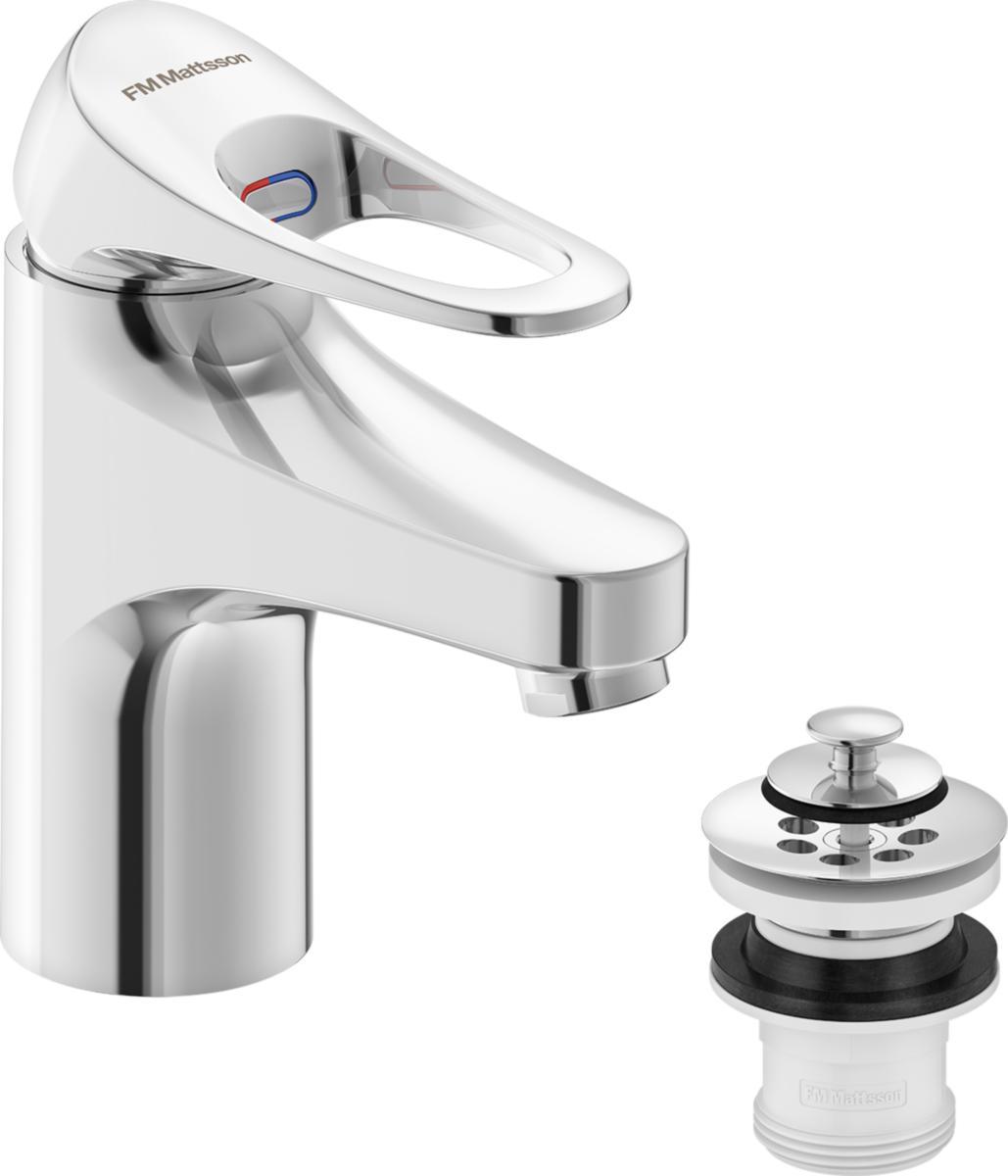 Servantbatteri 9000XE med silpluggventil, FMM - FMM 9000XE servantbatteri krom med silpluggventil