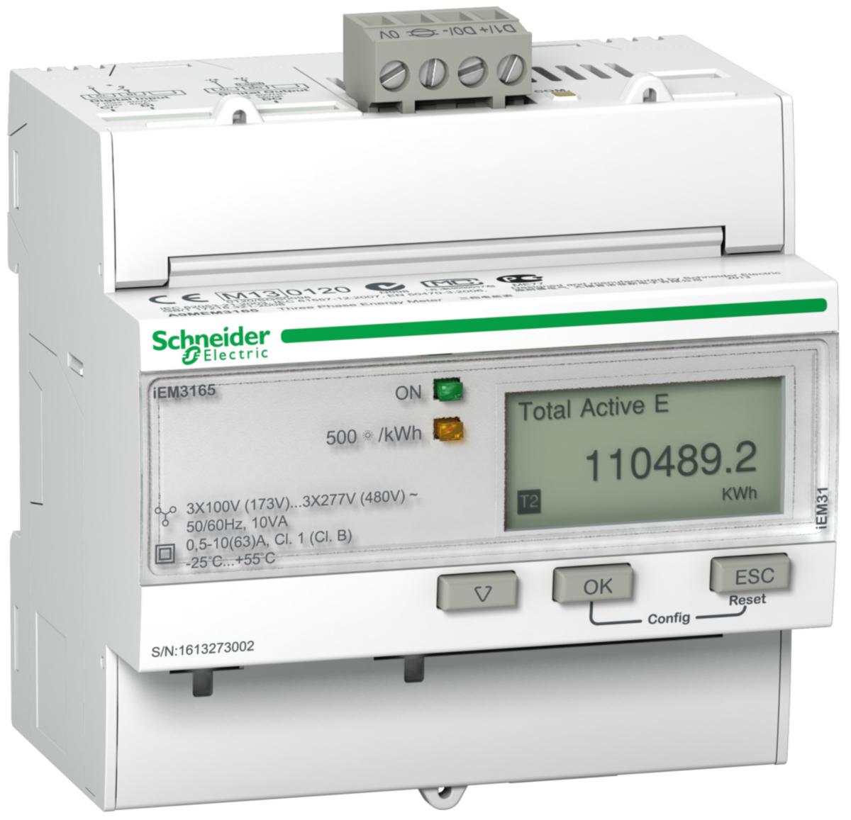 Energimålere Schneider iEM3000 serien - iEM3165 kWh 63A dir+BacNet