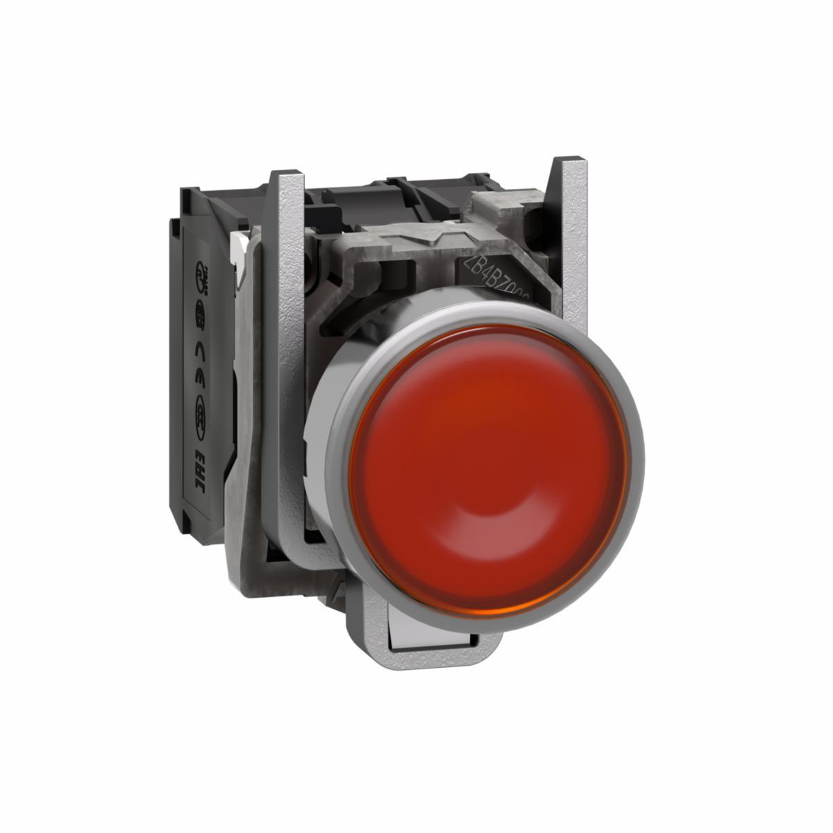 Trykknapp Schneider m/lys - Trykknapp m/lys gul 110V Led