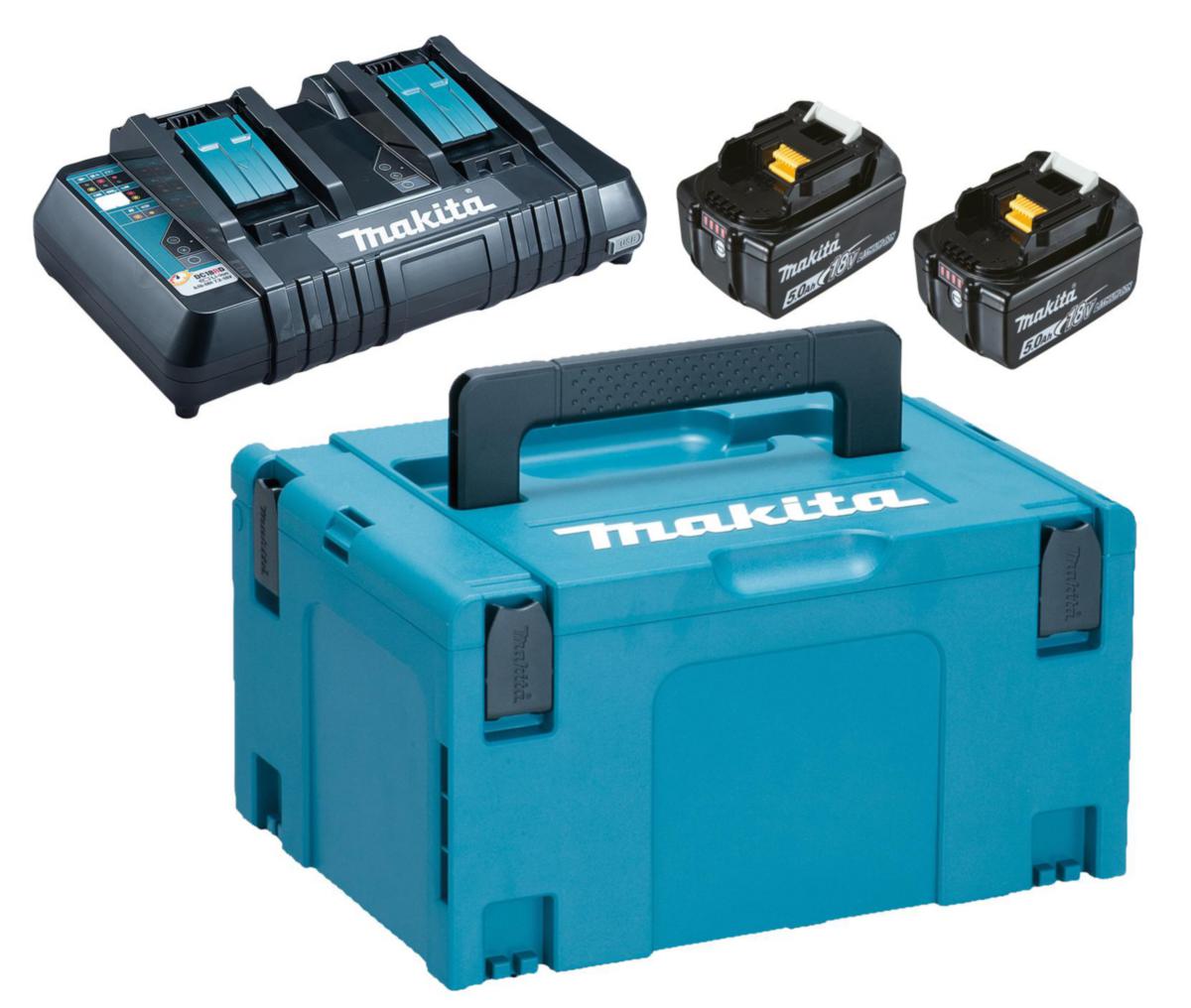 Batterikit Makita 18 V 2x5.0 Ah - Makita Power Pack BATTERIPAKKE 18V 2X5.0AH/DBL LADER DC18RD