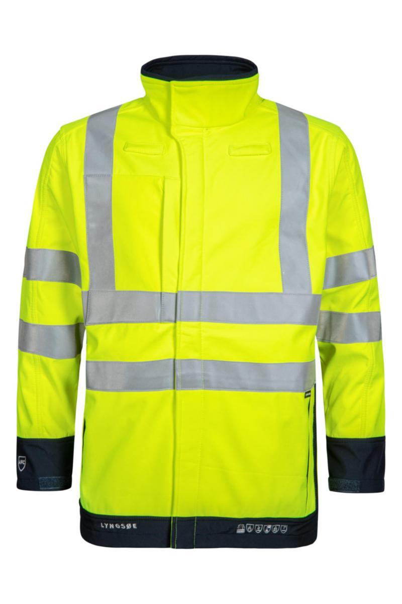 Softshelljakke Lyngsøe Multinorm - Softshelljakke Lyngsøe HiVis Flammeh. Gul/Marine str XS