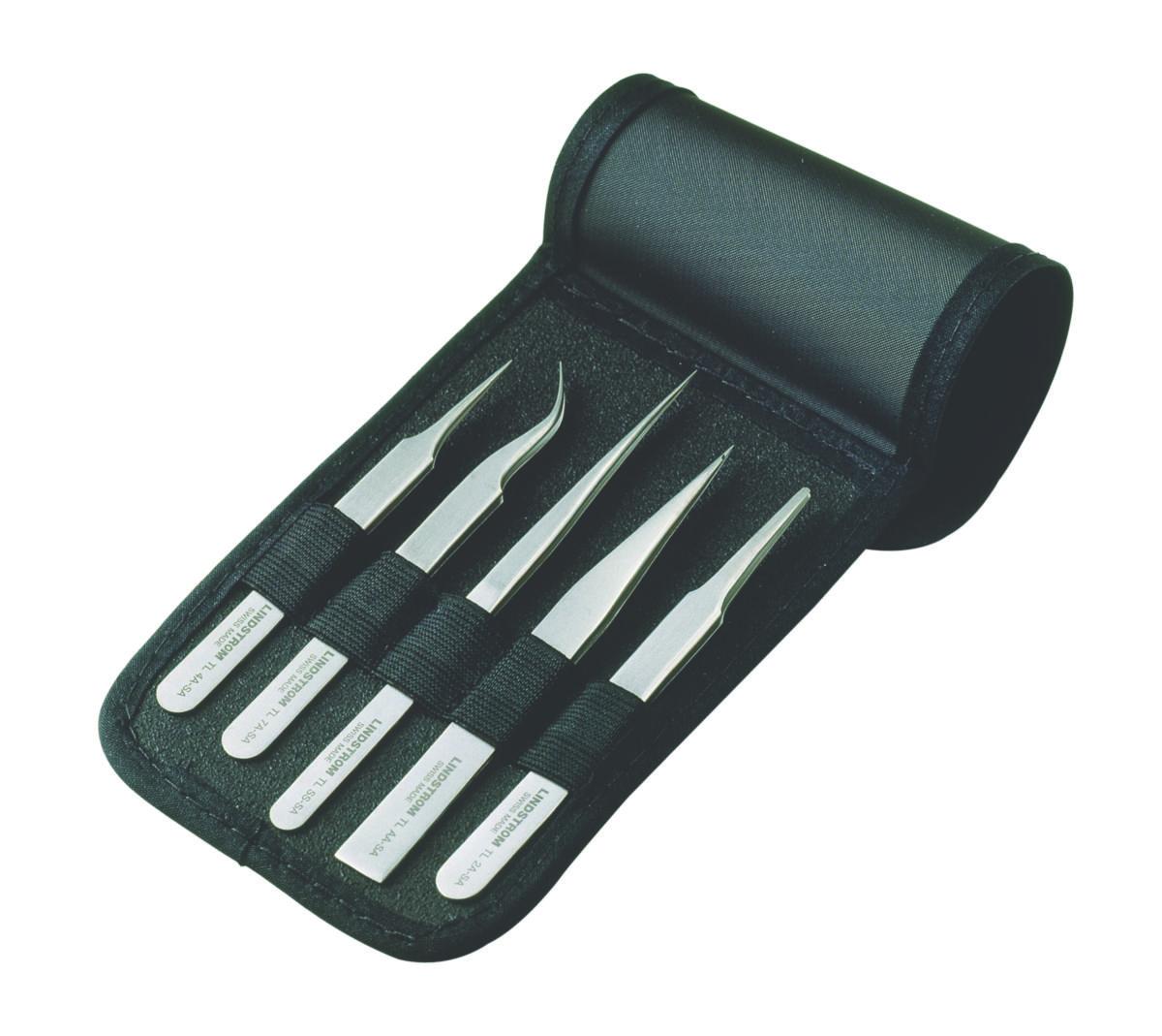 Pinsettsett Bahco 9855 - Pinsettsett 9855 presisjonspi. Bahco 5 stk. RF-stål antimagn.