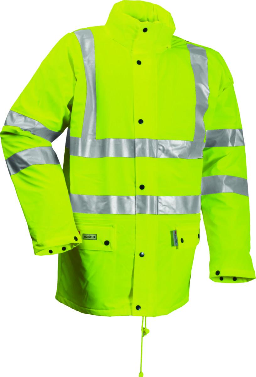Regnjakke fôret Lyngsøe Multinorm - Vinterjakke Lyngsøe FH HiVis Gul str 4XL