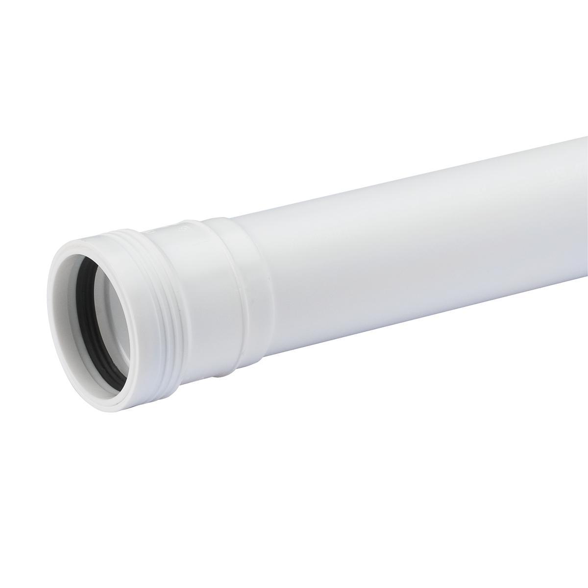 50 mm pp-ht avl.rør m/muffe lgd = 3 mtr hvit wafix - rør ...