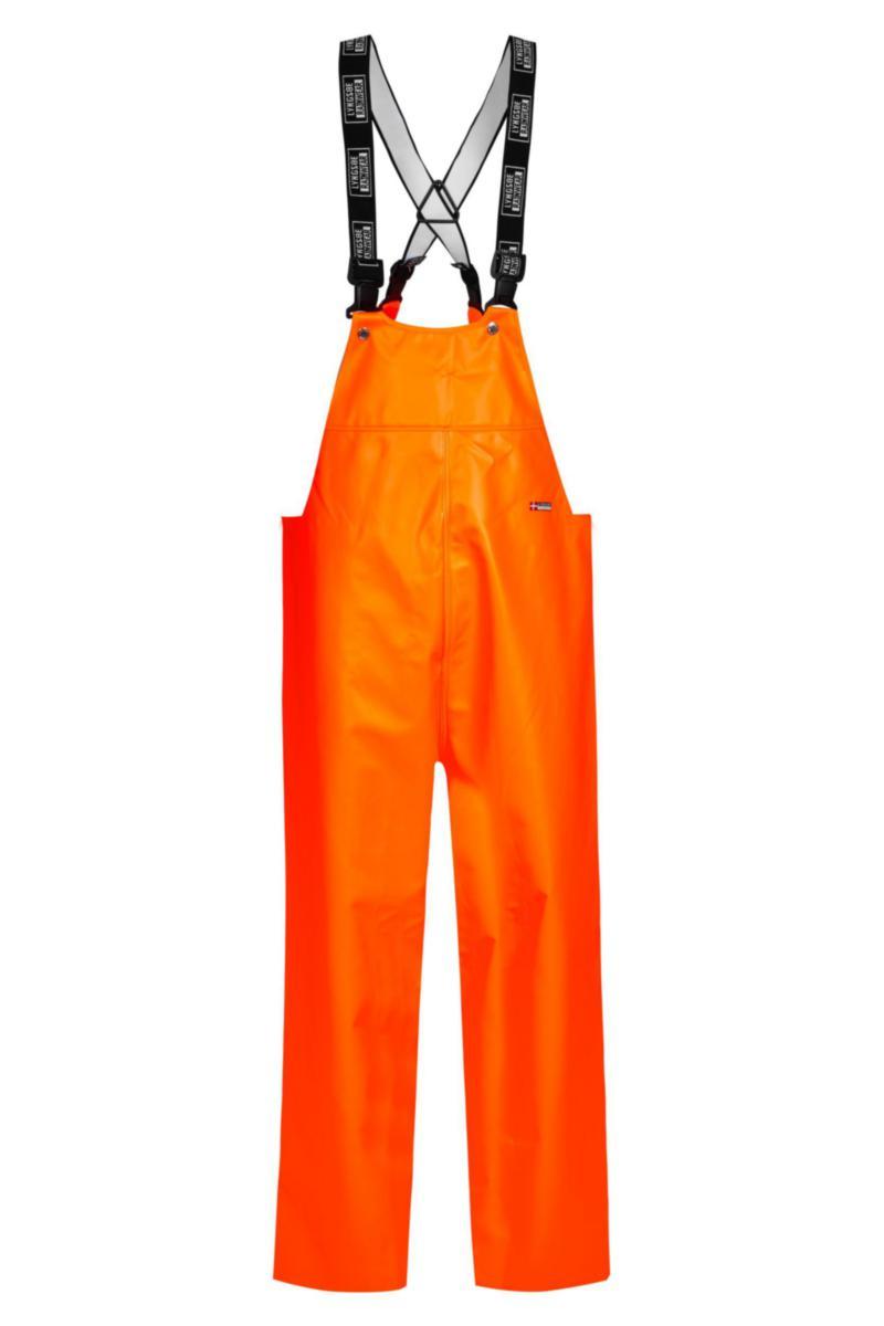 Regnselebukse PVC Lyngsøe LR44605 Fluoriserende Oransje - Regnbib Lyngsøe PVC Fluoriserende Oransje str L