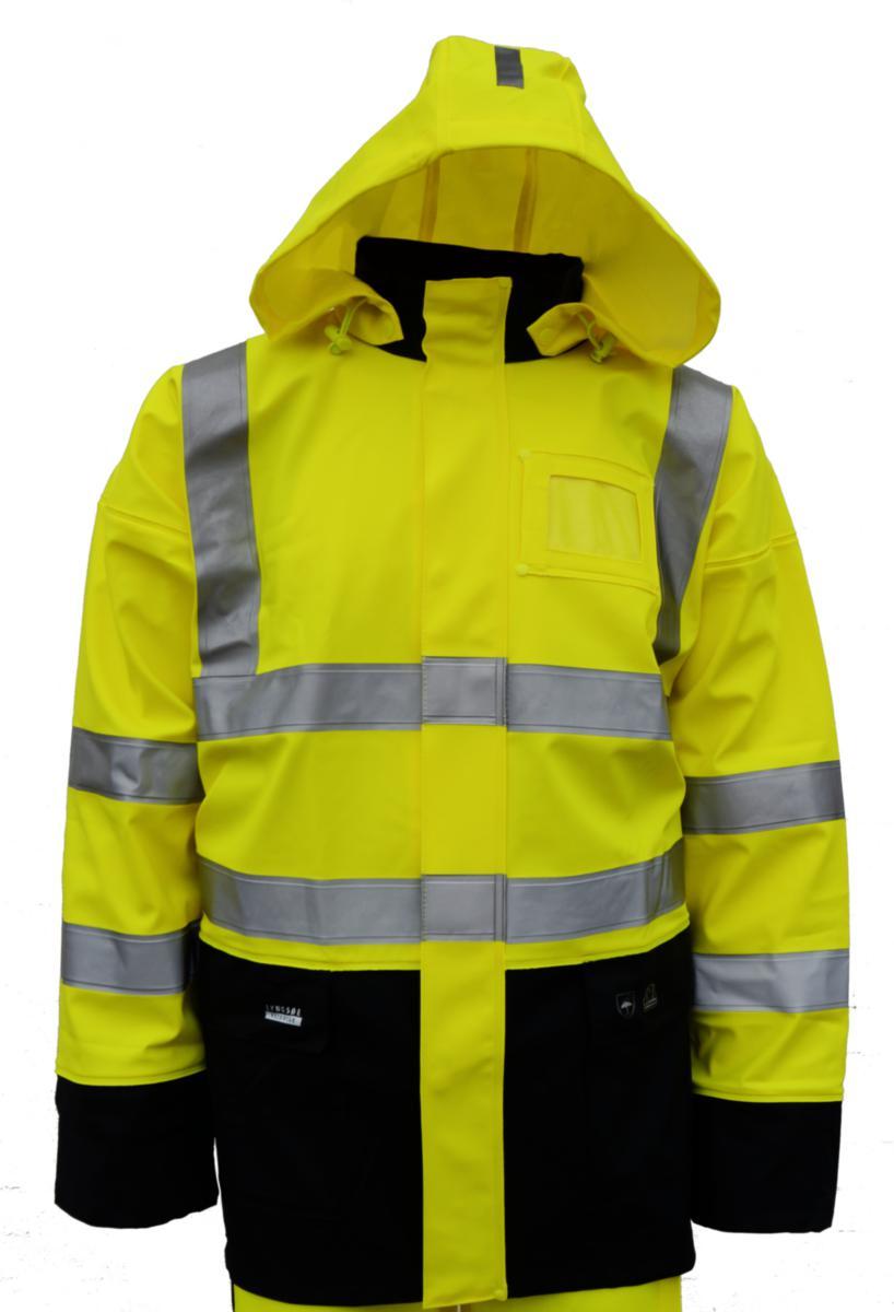 Regnjakke Lyngsøe Saturn HiVis kl.3 Gul/Marine - Regnjakke Lyngsøe Saturn HiVis Gul/Marine str L