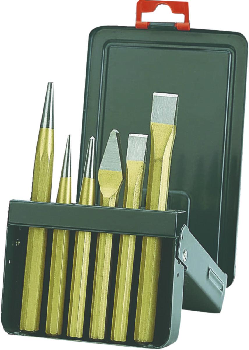 Betongmeisel i sett Bahco 3736S/6 - Meisel-/dorsett 3736S/6 Bahco 6 deler boks