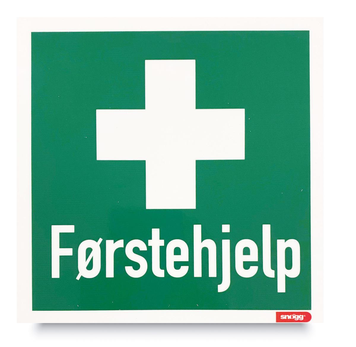 Skilt Snøgg® førstehjelp - Skilt Snøgg førstehjelp 20x20cm