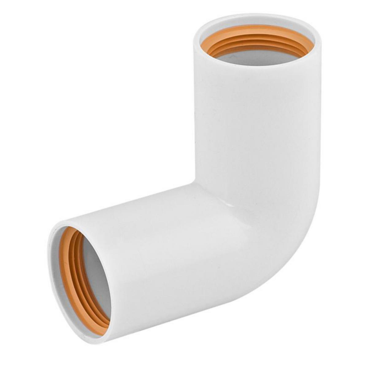 Bend 90° dobbel, Faluplast - 32 mm bend dbl.muffe Falu vulk 90 gr. hvit 72110