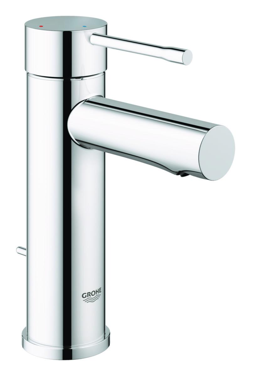 Servantbatteri Essence S med rett tut kaldstart og oppløft, Grohe - Grohe Essence S servantbatteri krom rett tut oppløft kaldst.
