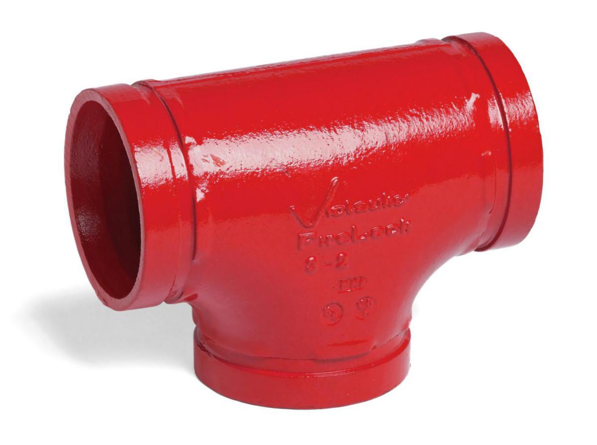 114.3mm t-rør rød 002 - fire - t-rør rett rillet, vic 002...