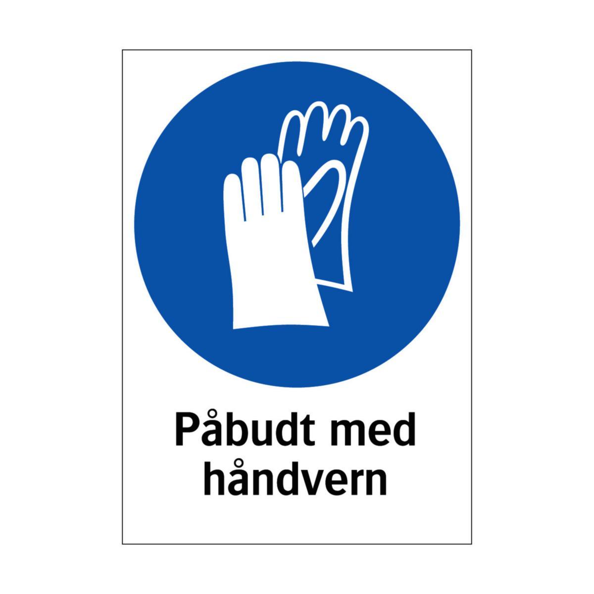 Skilt Systemtext "Påbudt med håndvern" - Skilt Påbudt med håndvern Systemtext 210x297mm HP