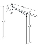 Armstøtte med støtteben for veggmontering, Gustavsberg