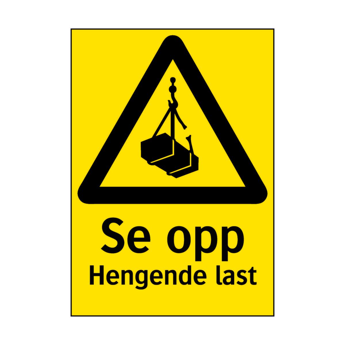 Skilt Systemtext "Hengende last" - Skilt Hengende last Systemtext 210x297mm HP