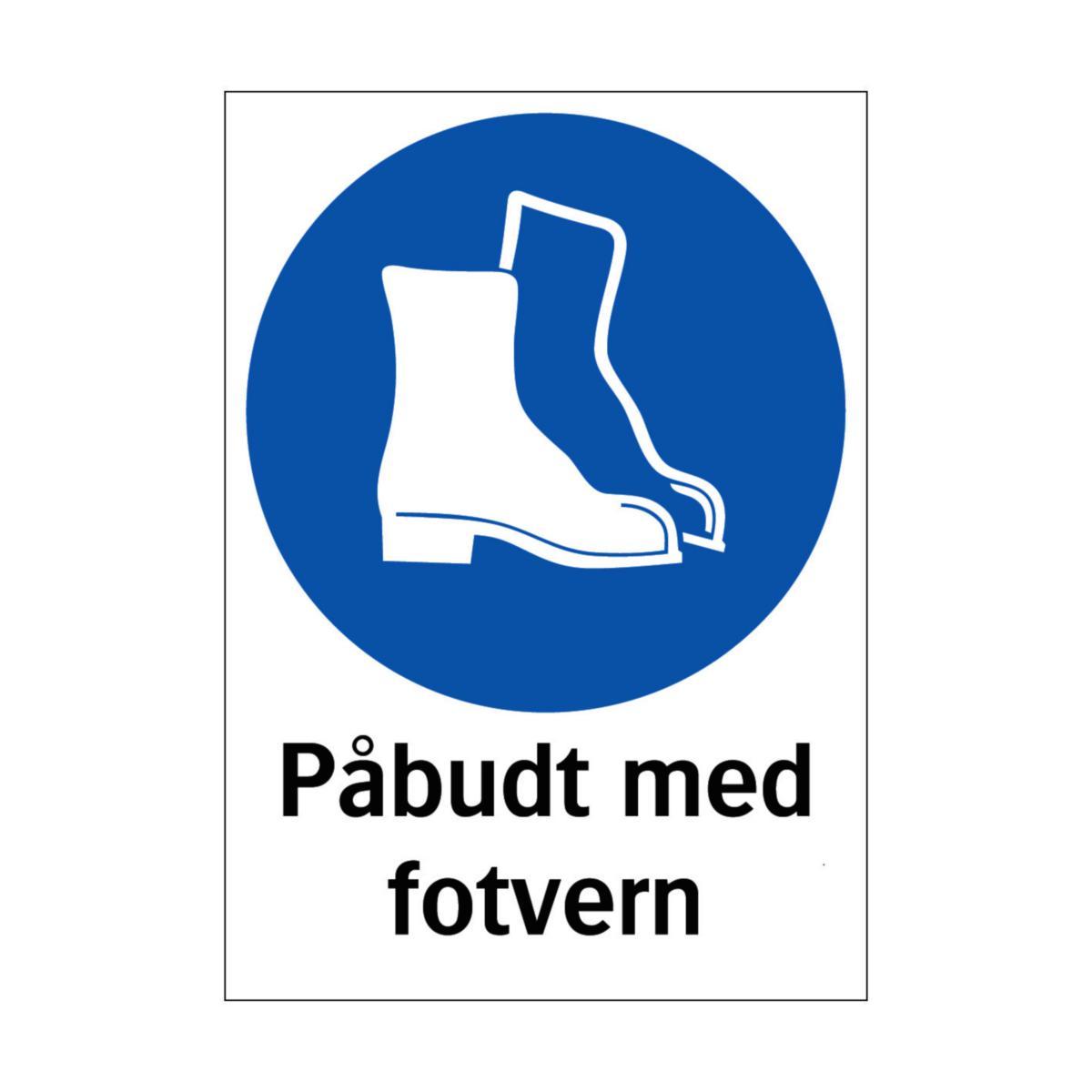 Skilt Systemtext "Påbudt med fotvern" - Skilt Påbudt med fotvern Systemtext 210x297mm HP