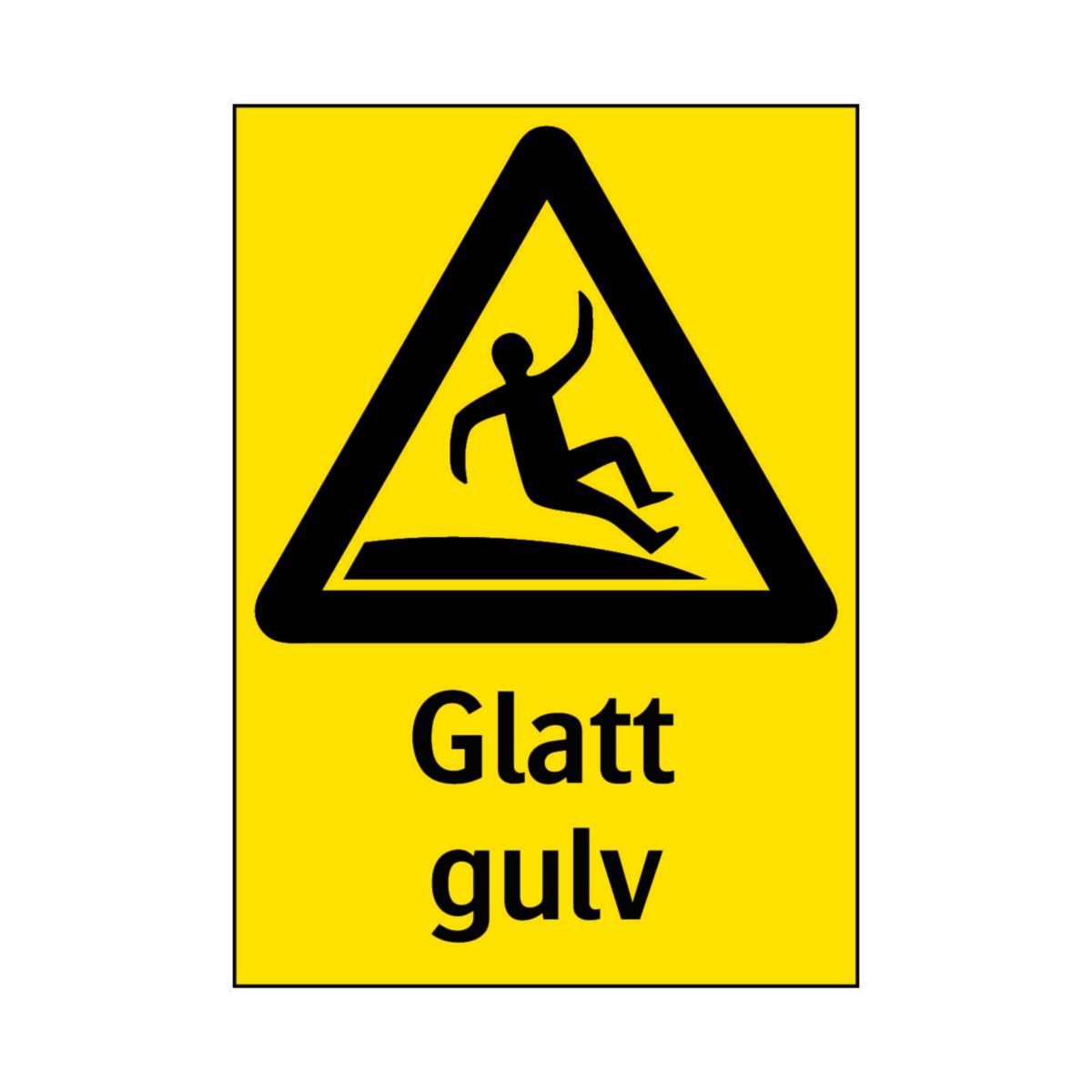 Skilt Systemtext "Glatt gulv" - Skilt Glatt gulv Systemtext 210x297mm HP