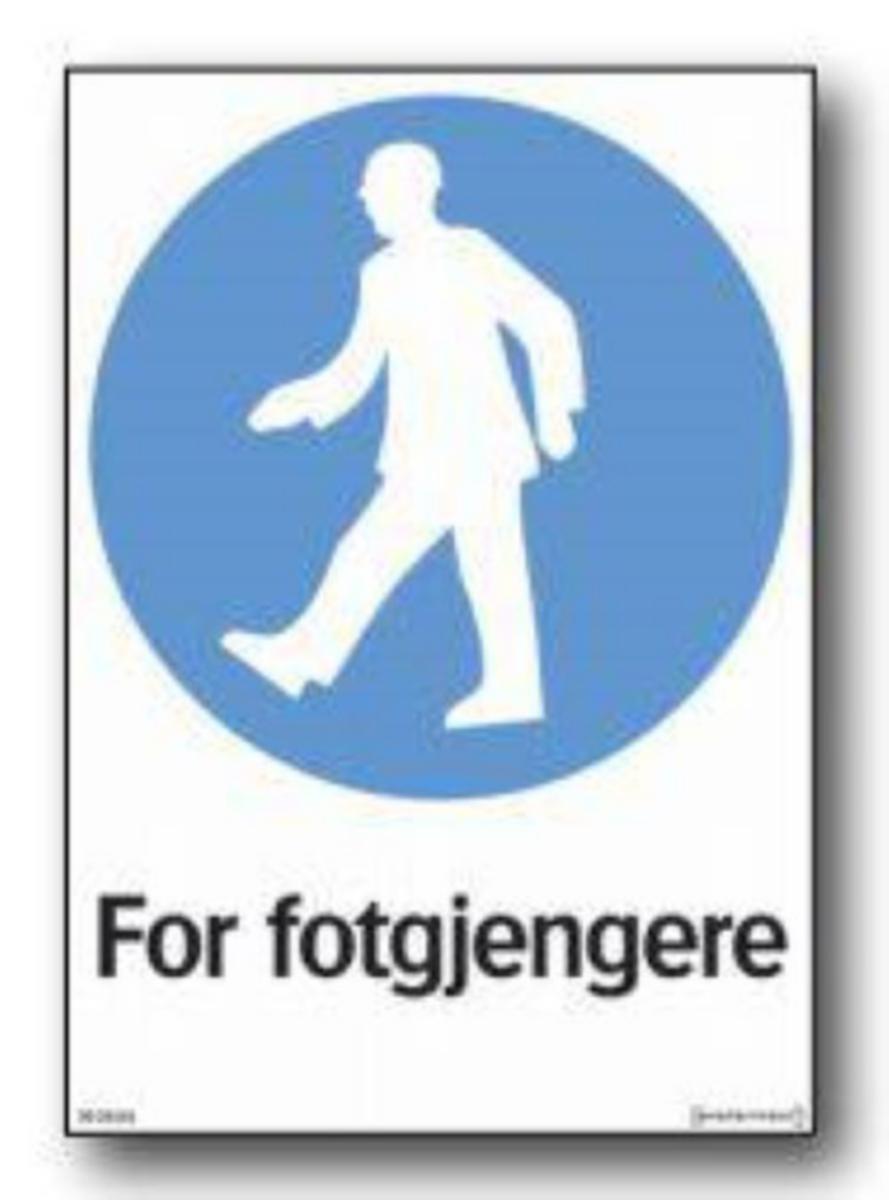 Skilt Systemtext Påbud "For fotgjengere" - Skilt Påbud for fotgjengere Systemtext 210x297mm HP
