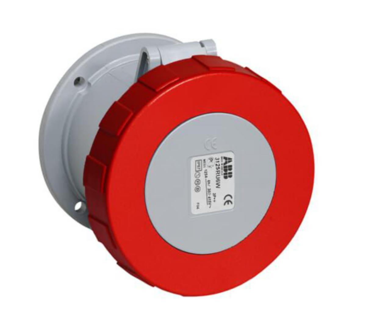 Stikkontakt m/rundflens Amphenol - IPS CUV 463RU6W