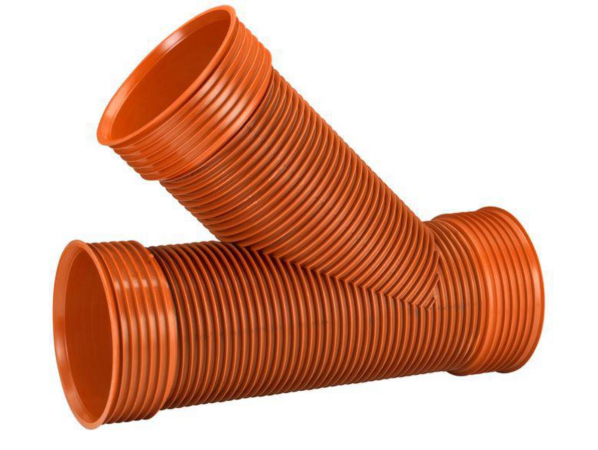 IQ Grenrør 45° Uponor for overvannsrør - 500/160 inv. x 45gr IQ grenrør m/3 muffer Uponor 1050321