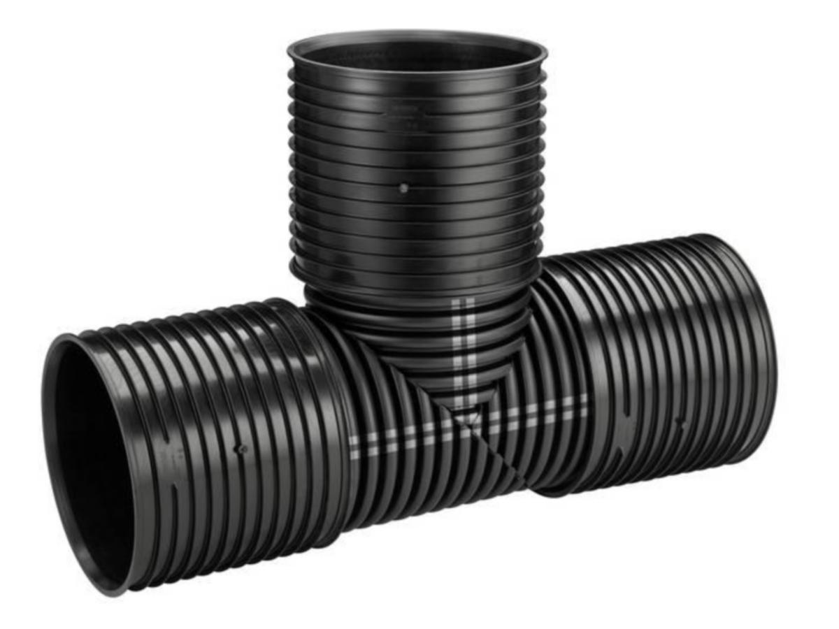 IQ Grenrør 90° Uponor for overvannsrør - 600/600 inv. x 90gr IQ grenrør m/3 muffer Uponor 1051730