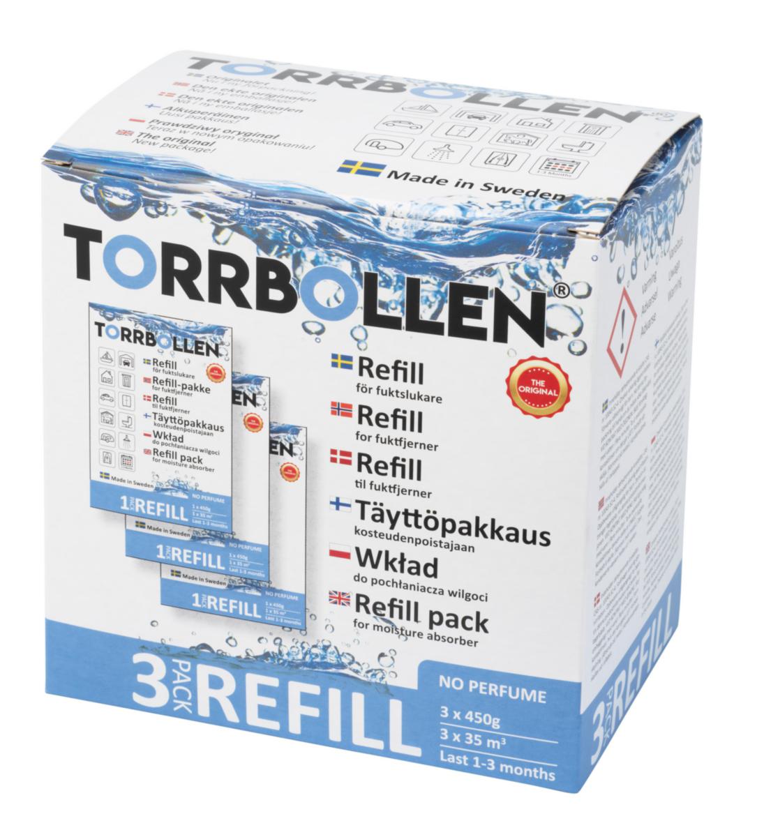 Tørrbollen Fuktslukeren - Fuktsluker Torrbollen refill Everbrand Sweden 3pk