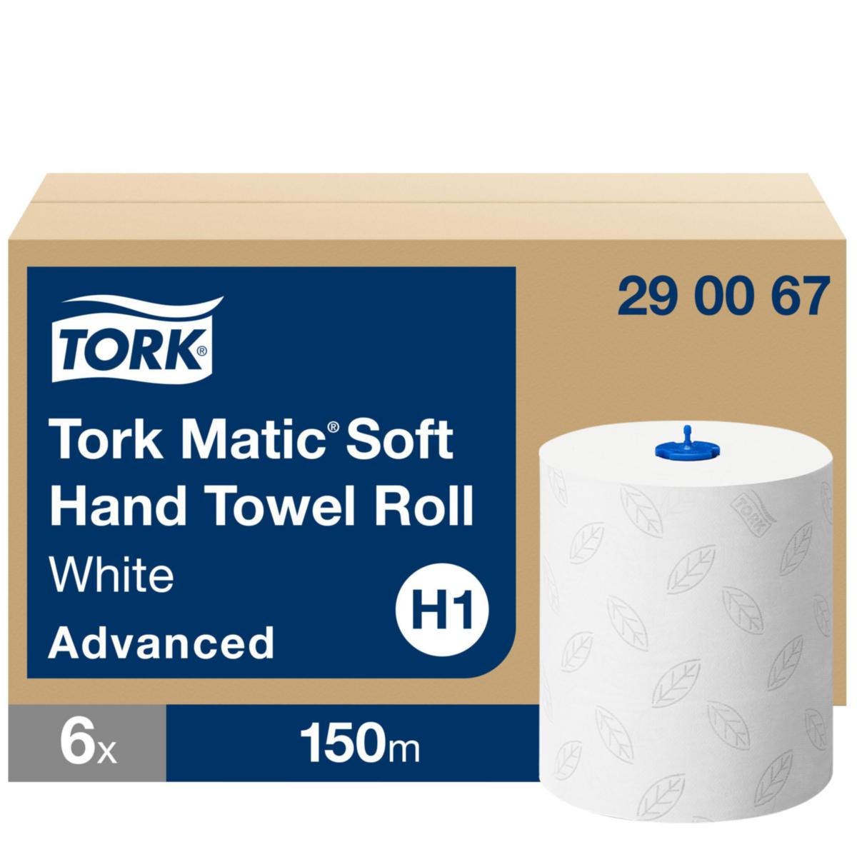 Håndtørk myk Tork Matic® - Håndtørk matic Tork H1 hvit 2-lag