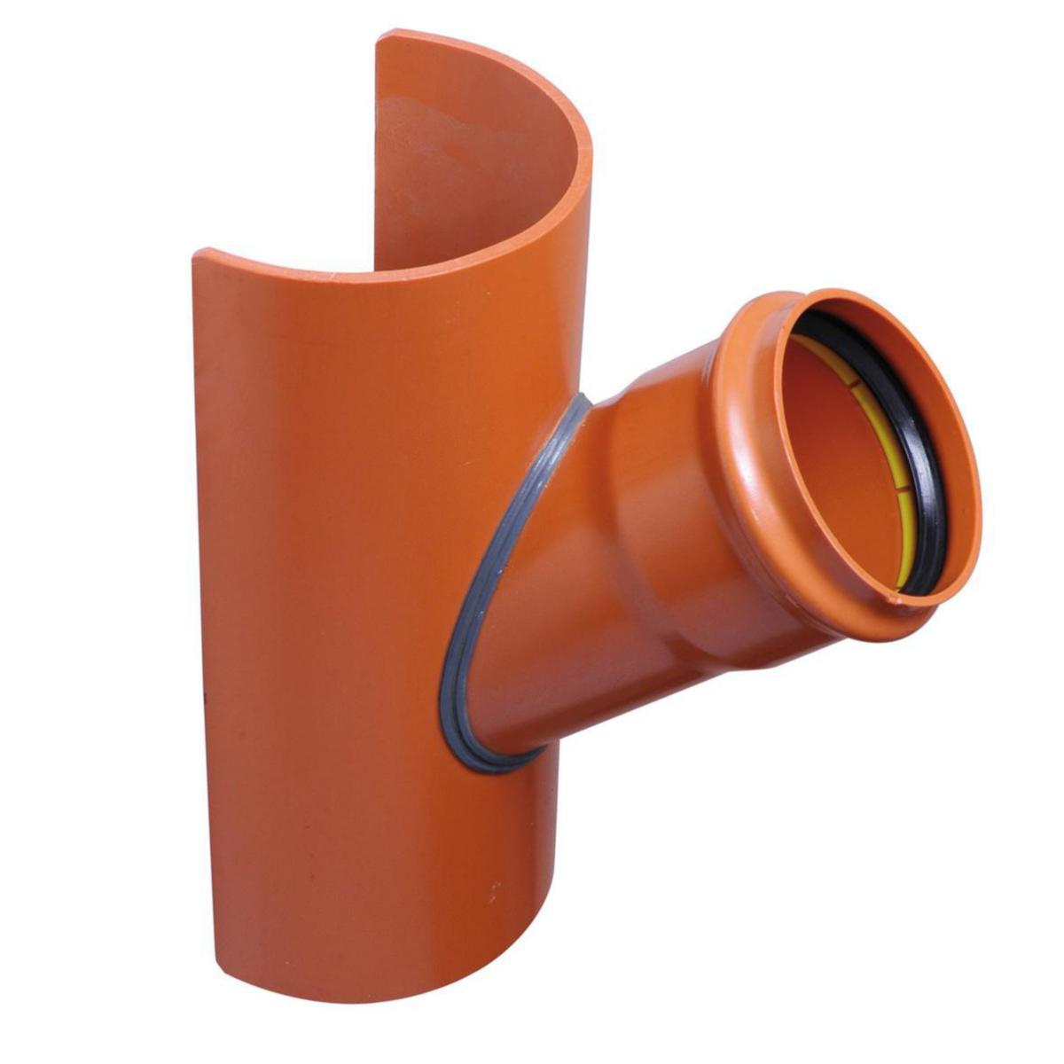 Sadelstykke 45 °, rødbrun PVC, Pipelife - 160 x 110 mm PVC sadelstk 45° rødbrun Pipelife