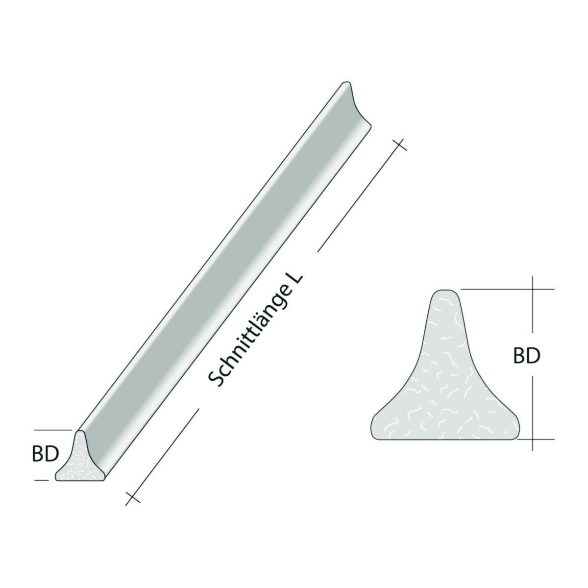 Betonglist trekantprofil Dreika konkav - Betonglist Trekantprofil 30K Dreika 120cm konkav