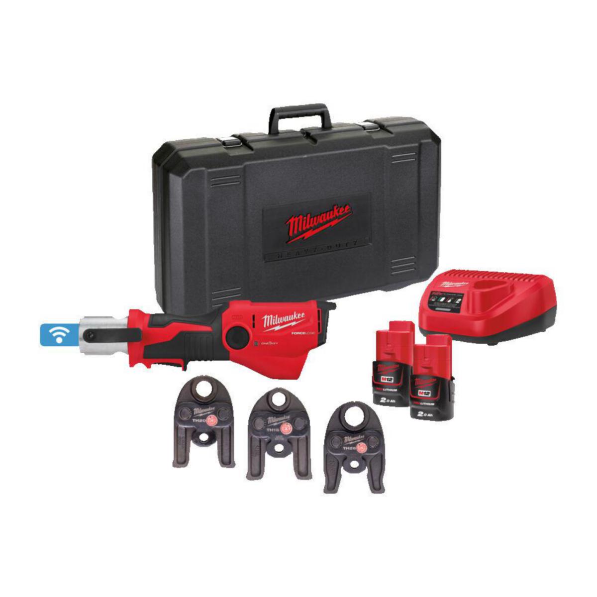 Pressverktøy Milwaukee M12 ONEHPT-202C TH-SET - Pressverktøy M12 ONEHPT-202C Milwaukee 12V 2x2.0Ah TH-SET