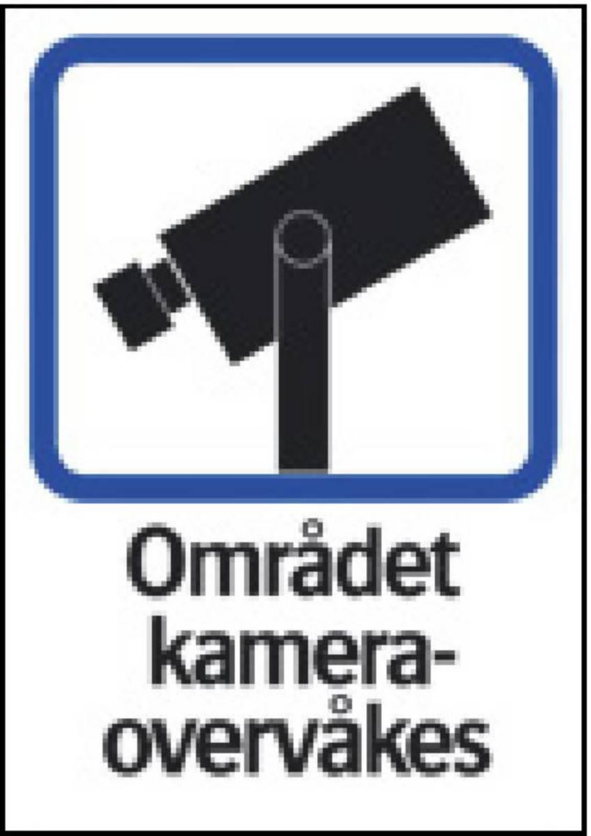 Dekal Systemtext "Området kameraovervåkes" - Dekal Området kameraovervåkes Systemtext 148X210mm