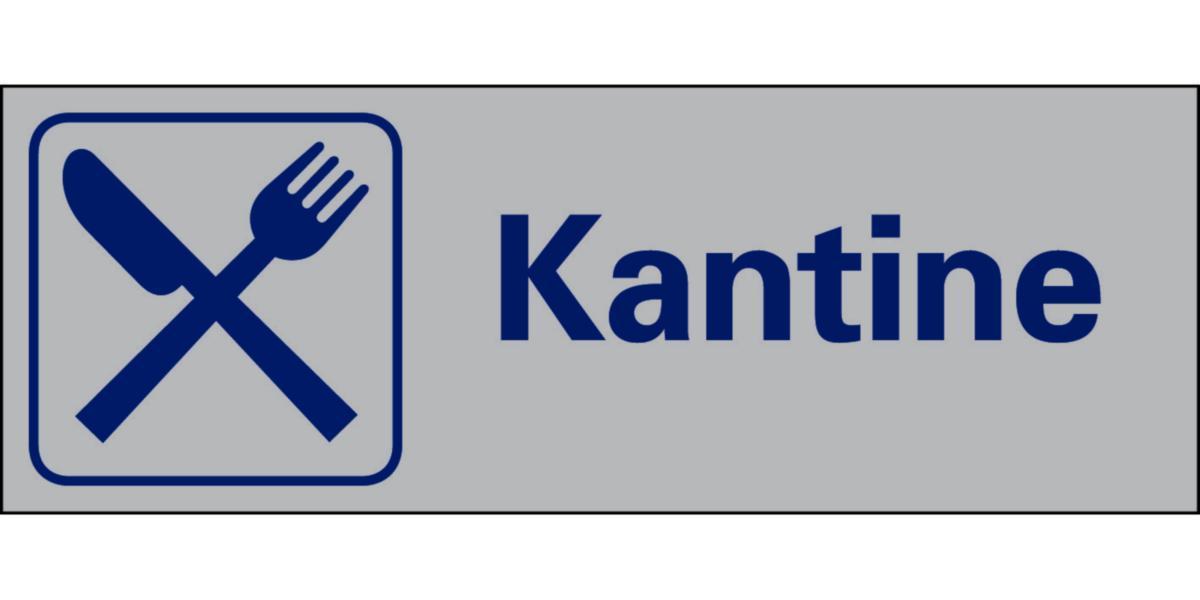 Skilt Systemtext "Kantine" - Skilt Kantine Systemtext 225x80mm Alu