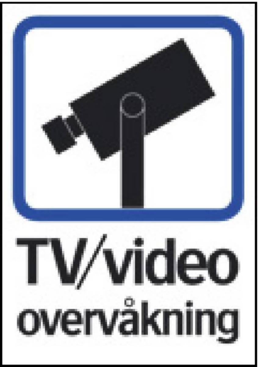Dekal Systemtext TV/video overvåkning, dobbeltsidig - Dekal TV/video overvåkning Systemtext 148X210mm tosidig