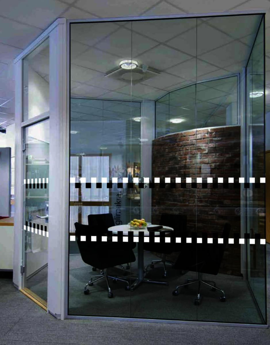 Kontrastmerking glass Systemtext ruter sort/hvit - Kontrastmerking glass ruter Systemtext 100X1000mm sva/hvit