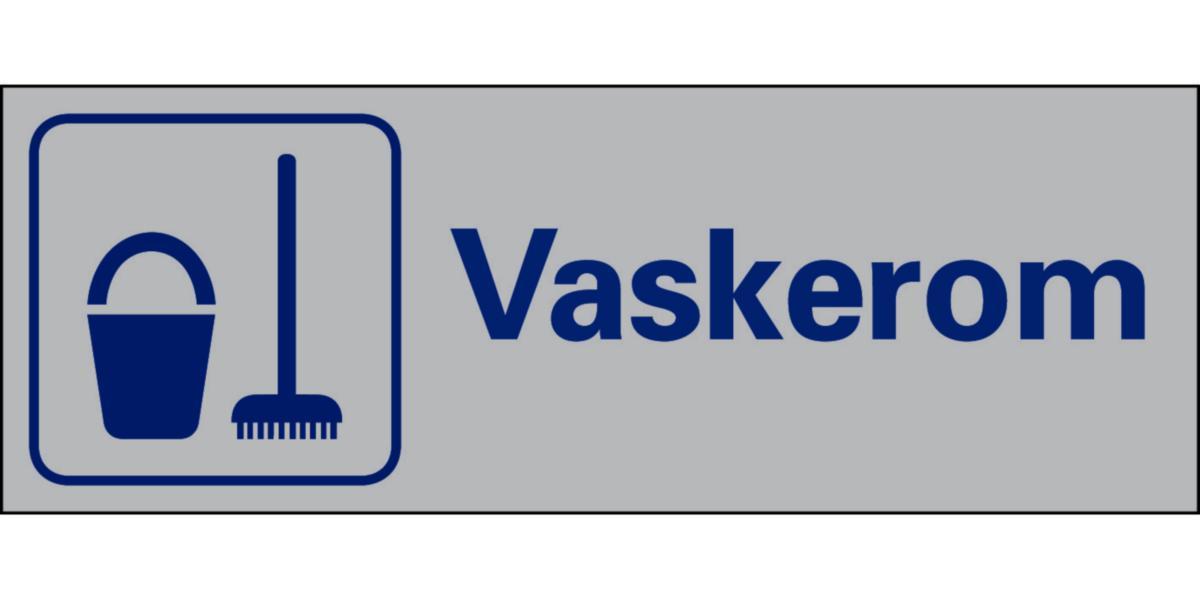 Skilt Systemtext "Vaskerom" - Skilt Vaskerom Systemtext 225x80 mm Alu