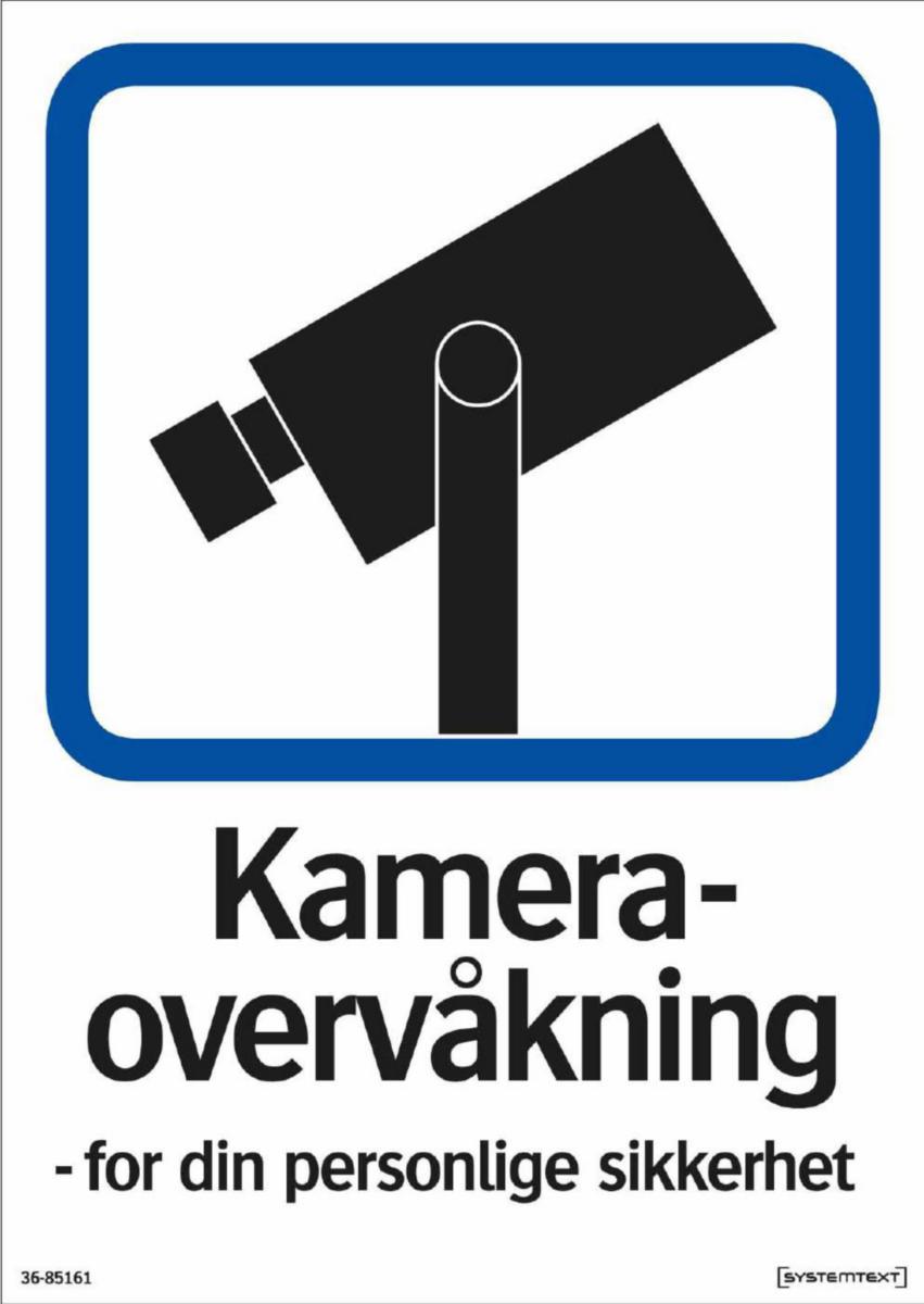 Dekal Systemtext "Kameraovervåkning" - Dekal Kameraovervåkning Systemtext 105X148mm