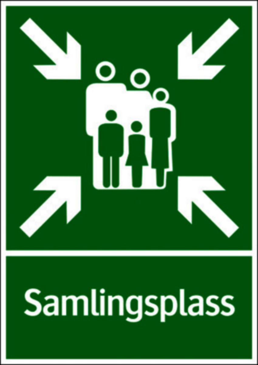Skilt Systemtext "Samlingsplass" - Skilt Samlingsplass Systemtext 297x420mm Alu