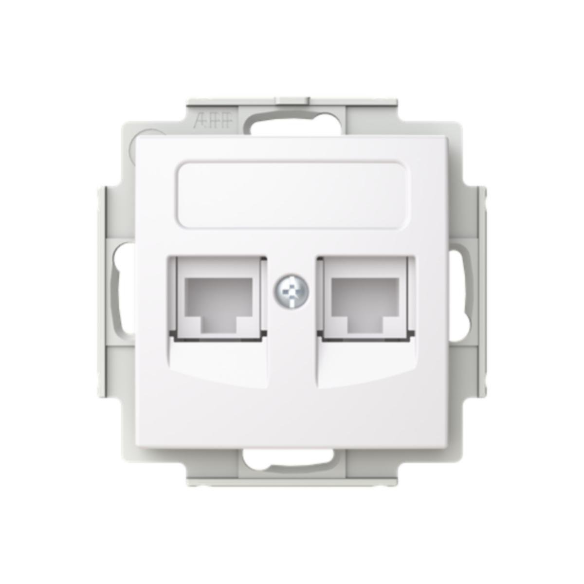 Datauttak 2 X Rj45 Cat6 u/Ramme Innfelt ABB Saga - SAGA DATA INNF 2 X RJ45 CAT6 U 