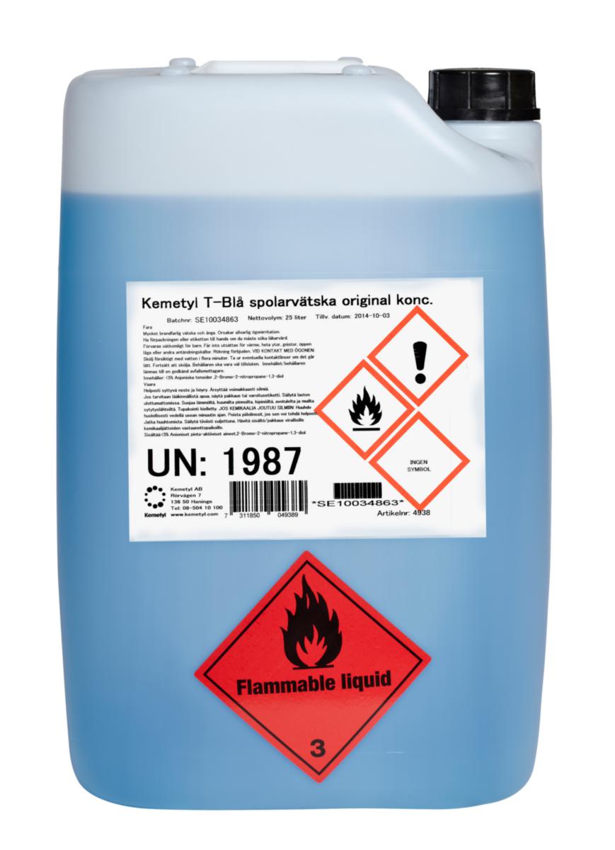 Vindusspylervæske Kemetyl T-blå - Vindusspylervæske T-blå Kemetyl 25L konsentrat