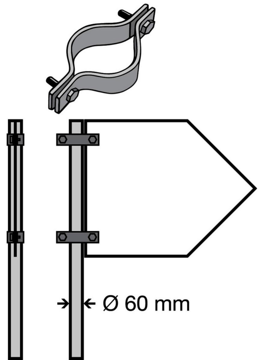 Pilskiltklemmer Systemtext doble - Pilskiltklemmer doble 60 mm Systemtext 130X24mm aluminium