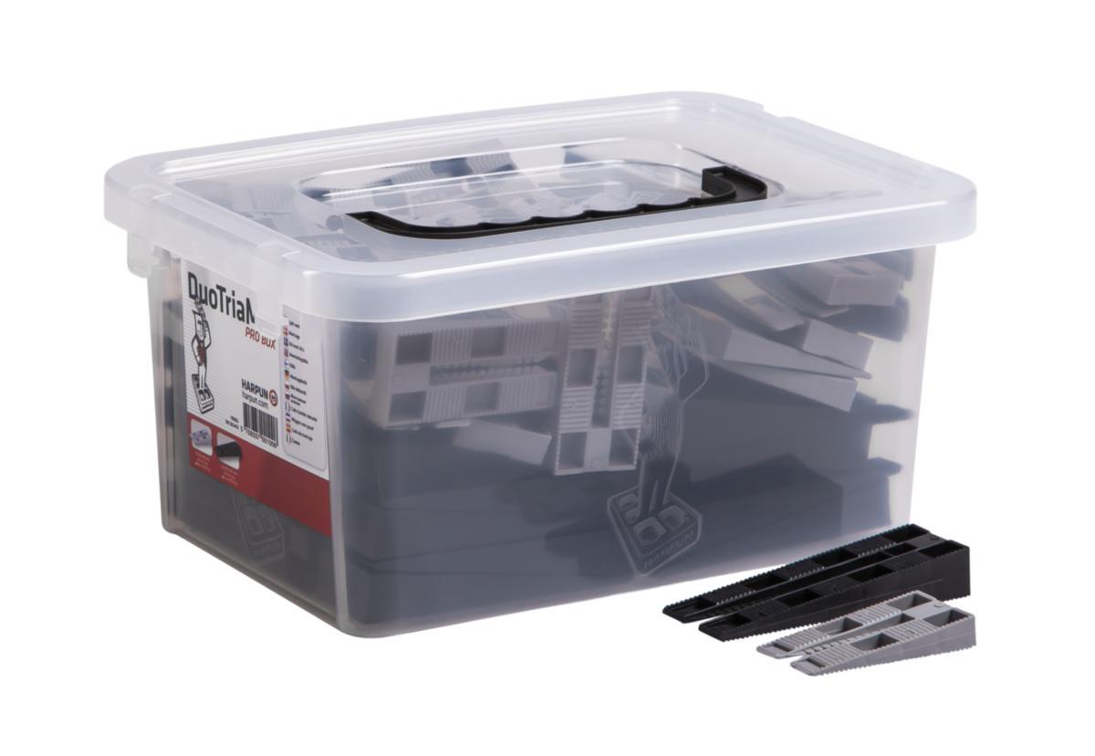 Plastkiler i eske - Plastkile med spor L/B/H 88/43/15 & 140/43/25mm