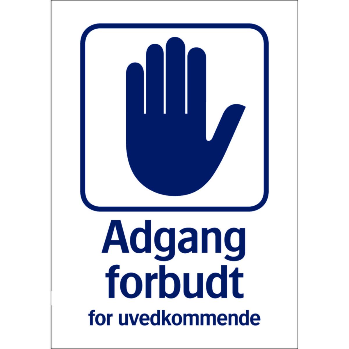 Skilt Systemtext "Adgang forbudt" - Skilt Adgang forbudt Systemtext 210x297mm Plast